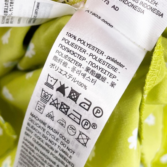 NEW Levi's Embry Tie Front Shirt Green Floral Puff Balloon Sleeve Blouse Size XS - Picture 11 of 13